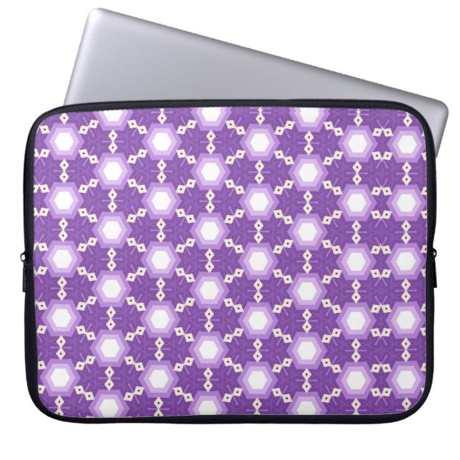 Purple geometric design laptop bag laptop sleeve (Voorkant)