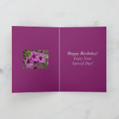 Purple Geraniums Carte d'anniversaire pour belle-s (Intérieur)