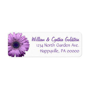 Purple Gerbera Daisy Étiquettes de adresse personn