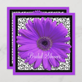 Purple Gerbera Daisy Invitation nuptiale douche (Devant / Derrière)
