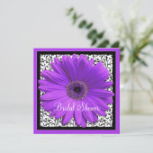 Purple Gerbera Daisy Invitation nuptiale douche (Debout devant)