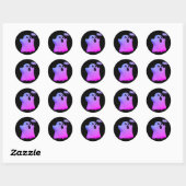 Purple ghost 3d ronde sticker (Vel)