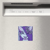 Purple girl smile pixelart, Pixel Art Magneet (Insitu (Vaatwasser))