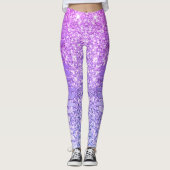 Purple Glitter Drips Leggings (Devant)