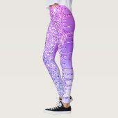 Purple Glitter Drips Leggings (Gauche)