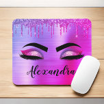 Purple Glitter Sparkle Eyelashes Monogram<br><div class="desc">Purple Faux Foil Parties scintillant d'étincelle métallique broyée Monogramme de métal brossé Nom et cils initiaux (cils), Extensions d'éyélash et yeux ordinateur Mousepad (pavé de souris). Le design fait le cadeau parfait pour 16 ans, mariage, douche nuptiale, anniversaire, baby shower ou bachelorette pour quelqu'un à la recherche d'un style cool...</div>