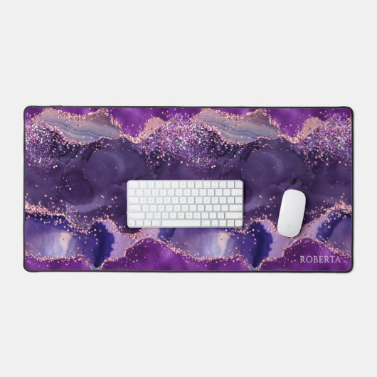 Purple Glittery Agate Texture (Clavier et souris)