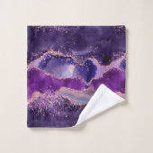 Purple Glittery Agate Texture Bad Handdoek (Wasdoekje)