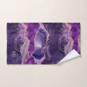 Purple Glittery Agate Texture Bad Handdoek (Handdoek)