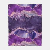 Purple Glittery Agate Texture Fleece Deken (Voorkant)