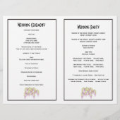 Purple glyteria programme de mariage floral plié (Dos)