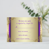 Purple Gold 50ème Mariage Anniversaire Parti RSVP (Debout devant)