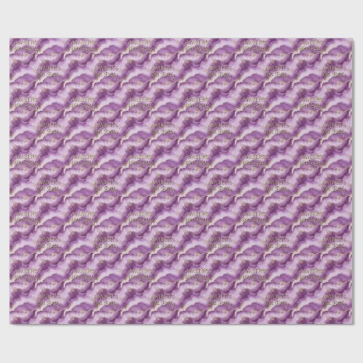 Purple Gold Abstract Marble Design Cadeaupapier (Vlak)