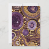 Purple Gold Agate 90e anniversaire Invitation (Dos)