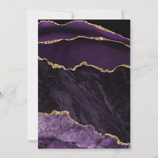 Purple Gold Agate 90e anniversaire Invitation (Dos)