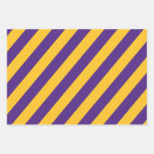 Purple, Gold, and White Chevron & Stripe Pattern Inpakpapier Vel (Voorkant 3)