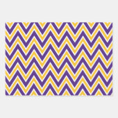 Purple, Gold, and White Chevron & Stripe Pattern Inpakpapier Vel (Voorkant)