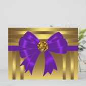 Purple Gold Anniversaire Invitations (Debout devant)