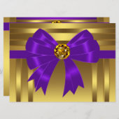 Purple Gold Anniversaire Invitations (Devant / Derrière)
