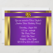 Purple Gold Anniversaire Invitations (Dos)