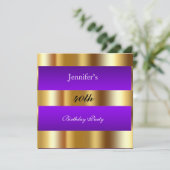 Purple Gold Anniversaire Party or Invitation (Debout devant)