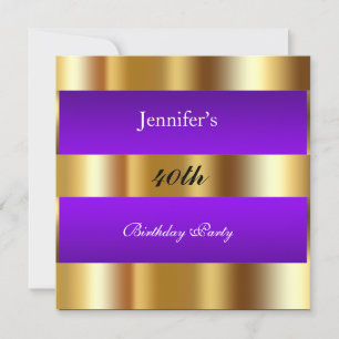 Purple Gold Anniversaire Party or Invitation