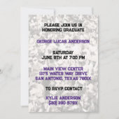 Purple Gold Athlete Player Graduation Invitation (Devant)