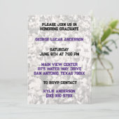 Purple Gold Athlete Player Graduation Invitation (Debout devant)