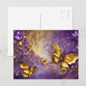 Purple & Gold Butterfly # 18 Briefkaart (Voorkant / Achterkant)
