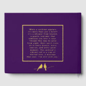 Purple Gold Cardinals Real Foil Funeral GuestBook (Verso)