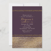 Purple Gold Chic Sparkling Glam Party Invitations (Devant)
