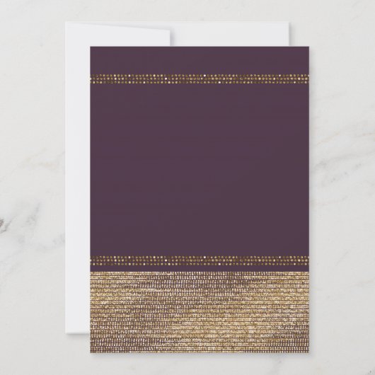 Purple Gold Chic Sparkling Glam Party Invitations (Dos)