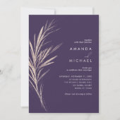 Purple Gold Elegant Wedding Invitation (Devant)