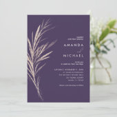 Purple Gold Elegant Wedding Invitation (Debout devant)