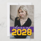 Purple & Gold Filmstrip Graduation Faire-part (Dos)