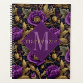 Purple Gold Floral William Morris Elegant Monogram (Devant)