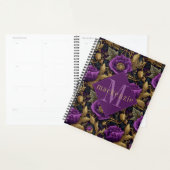 Purple Gold Floral William Morris Elegant Monogram Planner (Display)