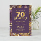 Purple Gold Gemstone 70e Invitation anniversaire (Debout devant)