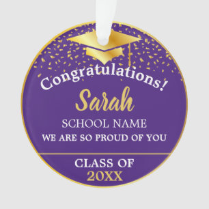 Purple Gold Graduation Class Of 2024 Nom Personnal