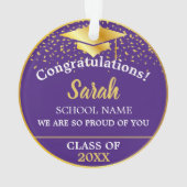Purple Gold Graduation Class Of 2025 Nom Personnal (dos)
