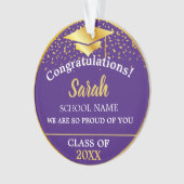 Purple Gold Graduation Class Of 2025 Nom Personnal (devant)