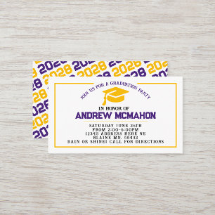 Purple Gold Graduation Invitation Faire-part Insér