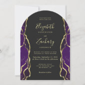 Purple Gold Ink Dark Arch Wedding Invitation (Devant)