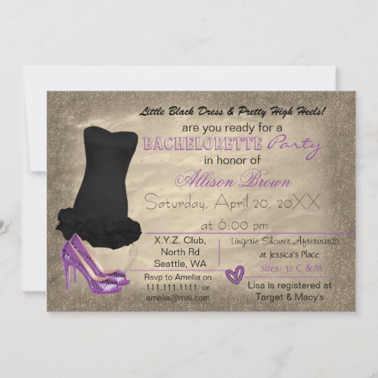 Purple Gold Little Black Robe invitation (Devant)