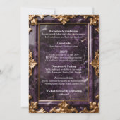 Purple Gold Marble Wedding Invitation Kaart (Achterkant)