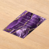 Purple Gold Marble Wedding Invitation with Rings (Poser)