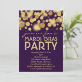 Purple Gold Mardi Gras Invitations (Debout devant)