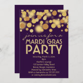 Purple Gold Mardi Gras Invitations (Devant / Derrière)