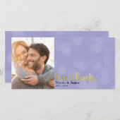 Purple Gold Mariage Photo Love & Merci Merci (Devant / Derrière)