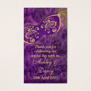 Purple Gold Masquerade Wedding Favor Tags